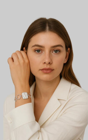 Lucent Bracelet - 925 SS Freshwater Biwa Pearl Bracelet