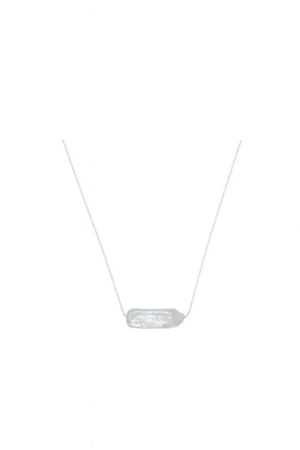 Lustre Necklace - 925 Sterling Silver Biwa Pearl Necklace